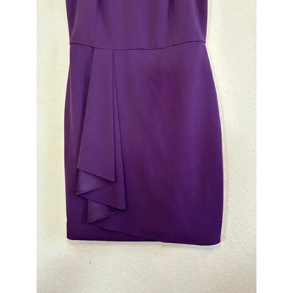 Lauren Ralph Lauren Size 6 PlumPurple Sleeveless Ruched Stretch KneeLength Dress - Picture 4 of 6